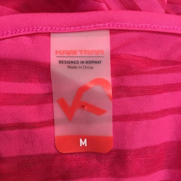 Kari Traa Womens Medium Pink Striped Polyester T-Shirt - Picture 6 of 9